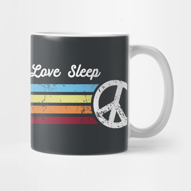 Retro Stripes Peace Love Sleep by Jitterfly